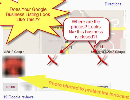 Image of Google Business Listing Without Photos